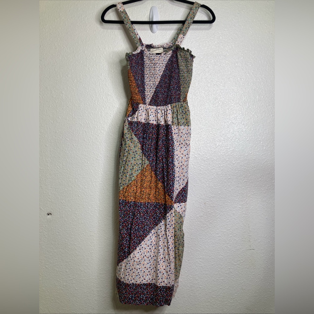 Universal Thread Patchwork Floral Smocked Sleevel… - image 1